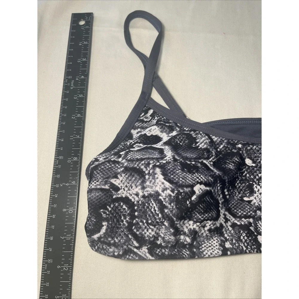 Kona‎ Sol Women's Med Bikini Top Bra - Gray White Pattern Padded